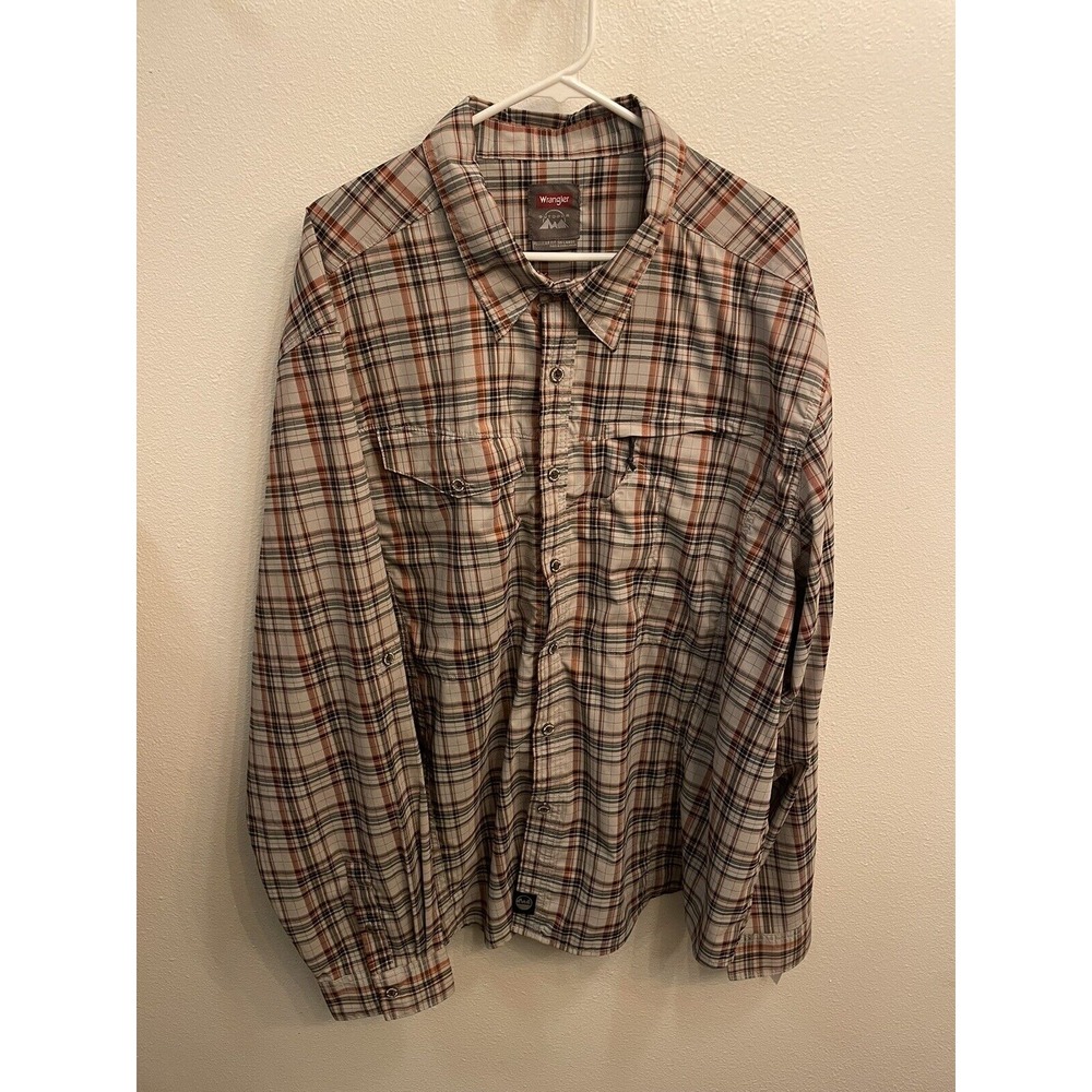 Wrangler Outdoor 3XL Plaid Long Sleeve Angler shirt